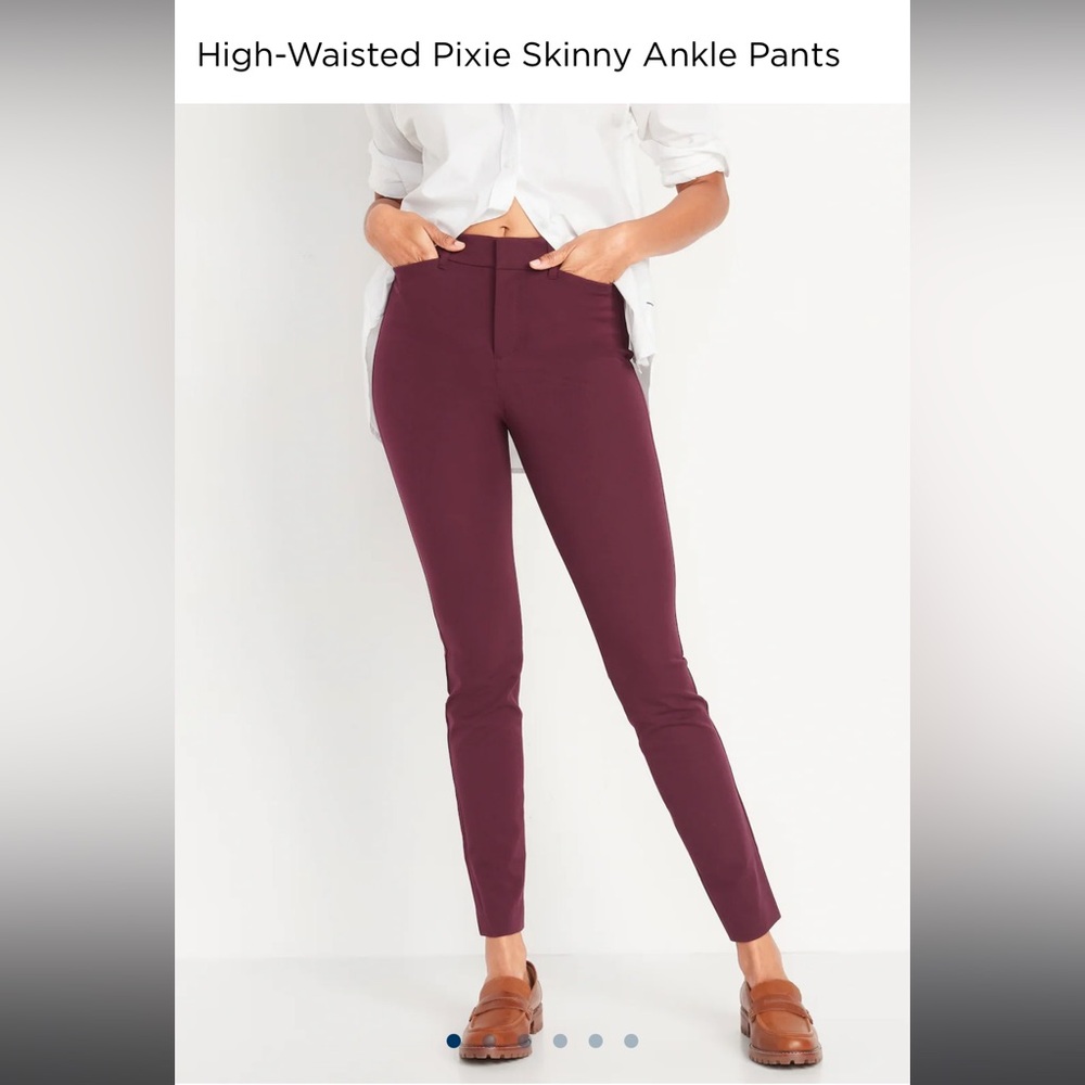 OLD NAVY // SZ 8 tall // High-Waisted Pixie Skinny Ankle Pants, Arizona Raisin
